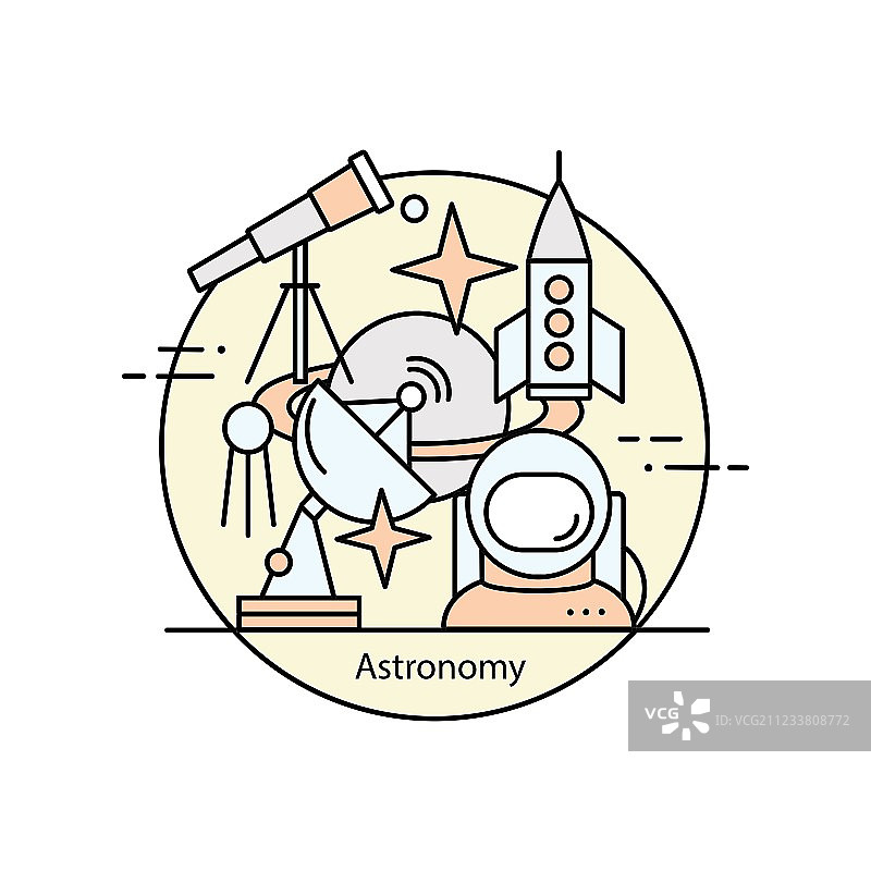 现代彩色细线天文学概念图片素材