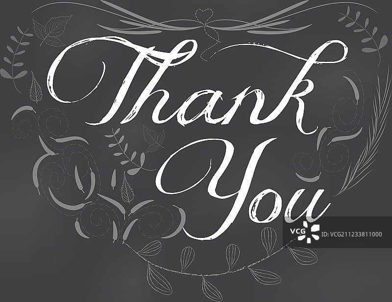 粉笔上写的“谢谢”图片素材