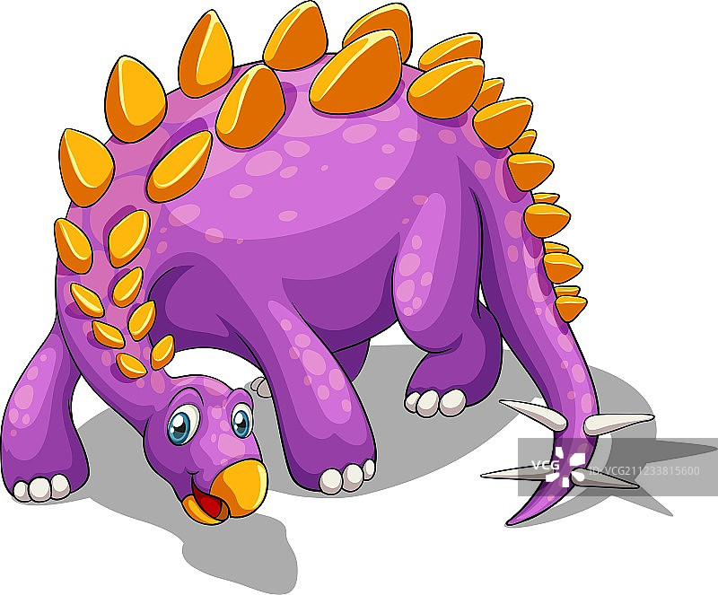 紫色尖刺尾巴恐龙图片素材