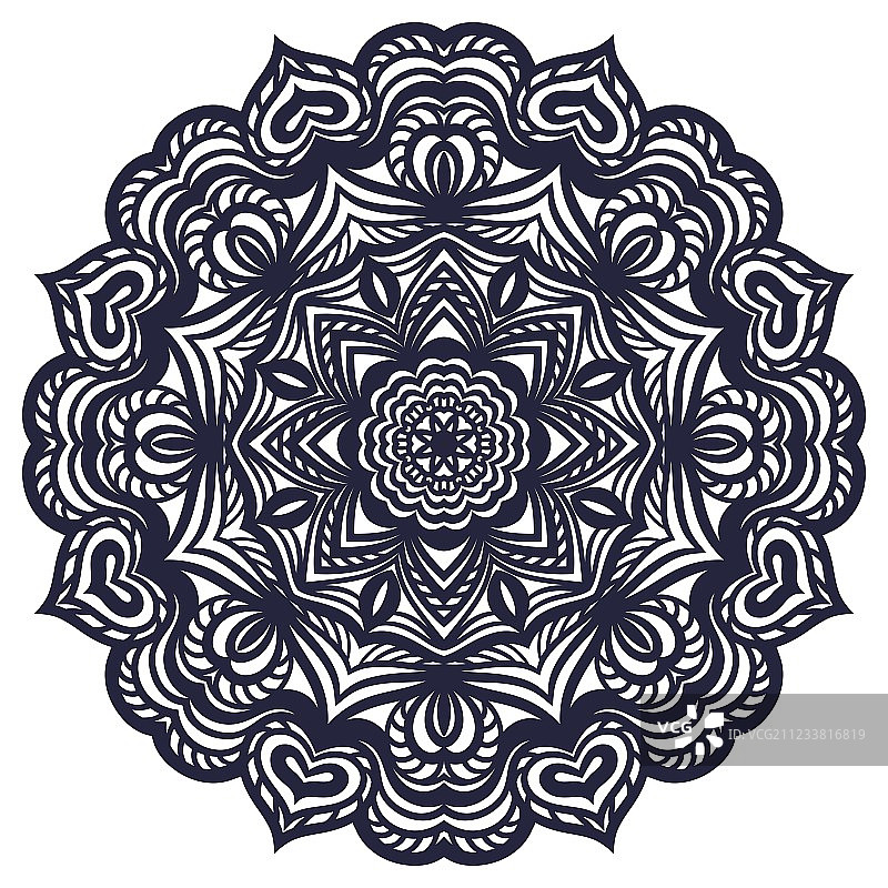 手绘抽象圆形花边装饰垫图片素材