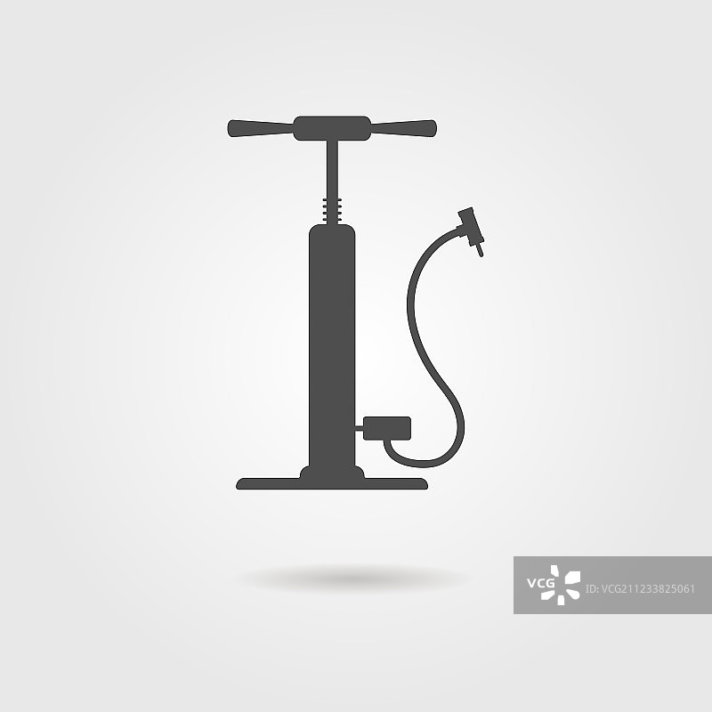 带阴影的黑色自行车打气筒图片素材