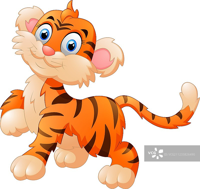 可爱害羞小老虎微笑图片素材