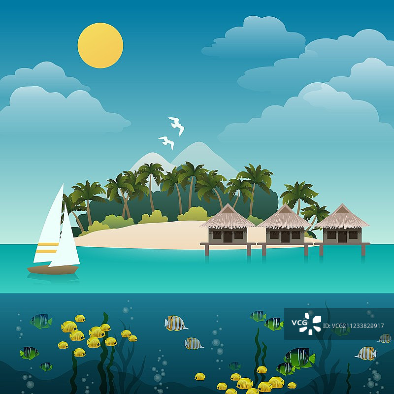 热带岛屿背景图片素材