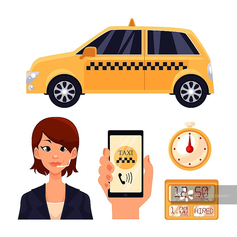 出租车调度服务图标合集图片素材