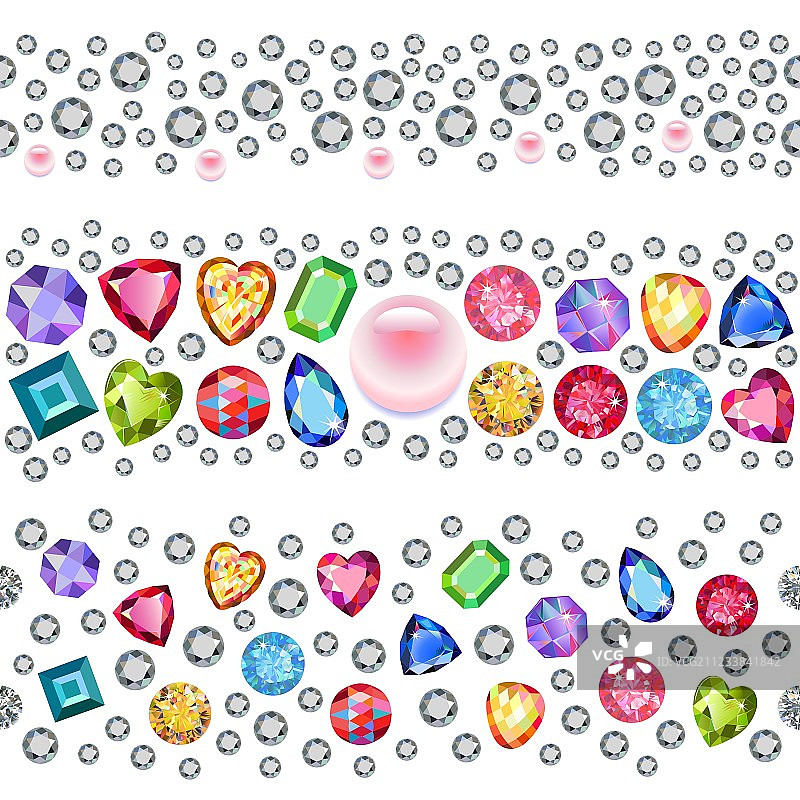 无缝散落的宝石图案图片素材