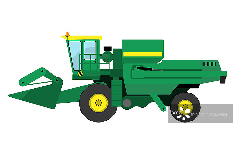现代绿色收割机图片素材