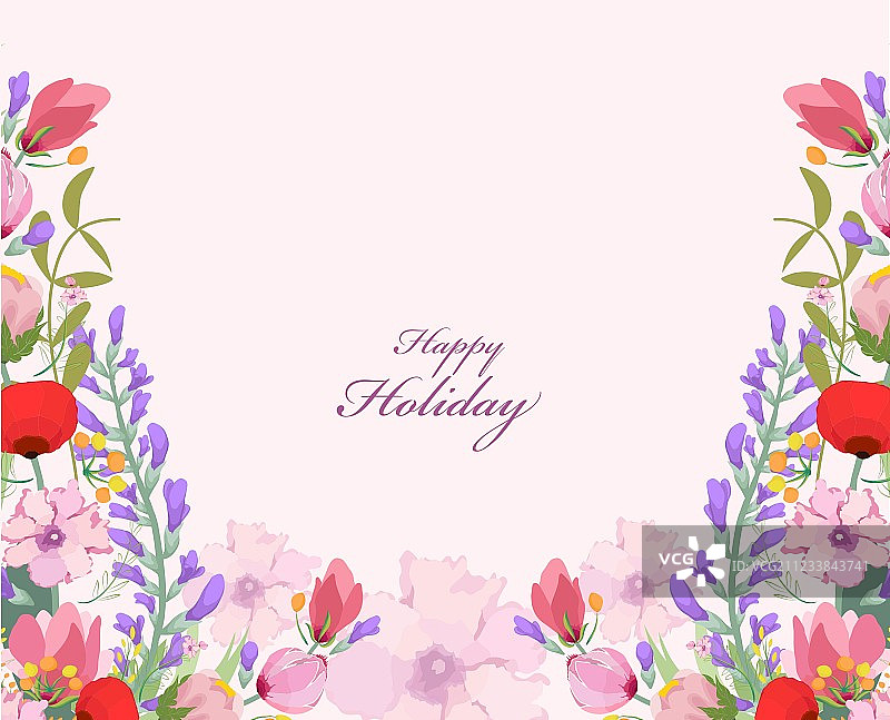 水彩野花背景图片素材