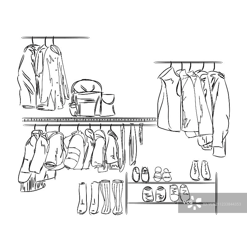 手绘衣柜草图图片素材