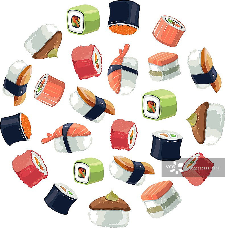 扁平风寿司卷背景图片图片素材
