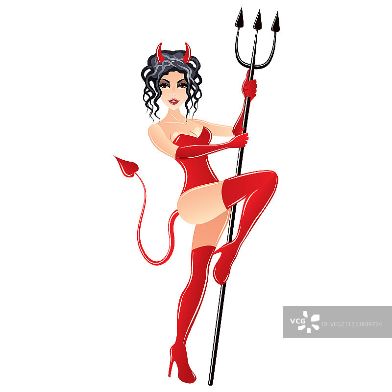 万圣节装扮的恶魔女人图片素材