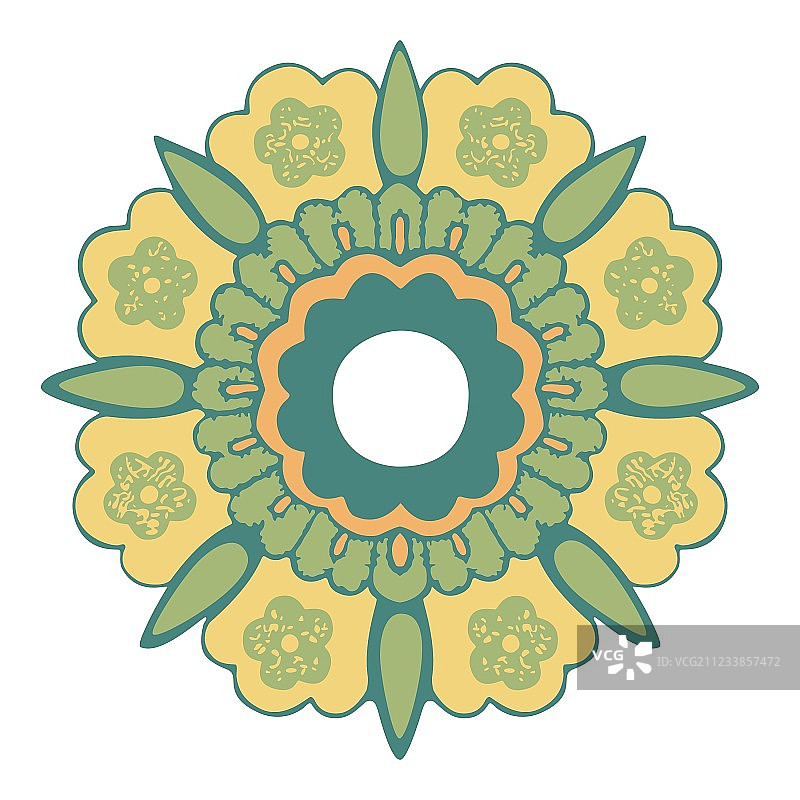 圆形复古花卉装饰图案图片素材
