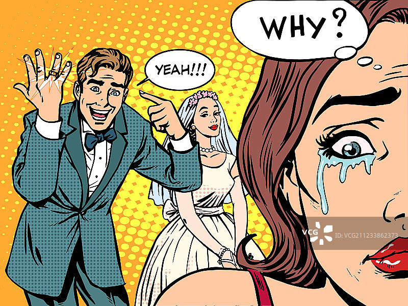 嫉妒的男人女人婚礼爱情图片素材