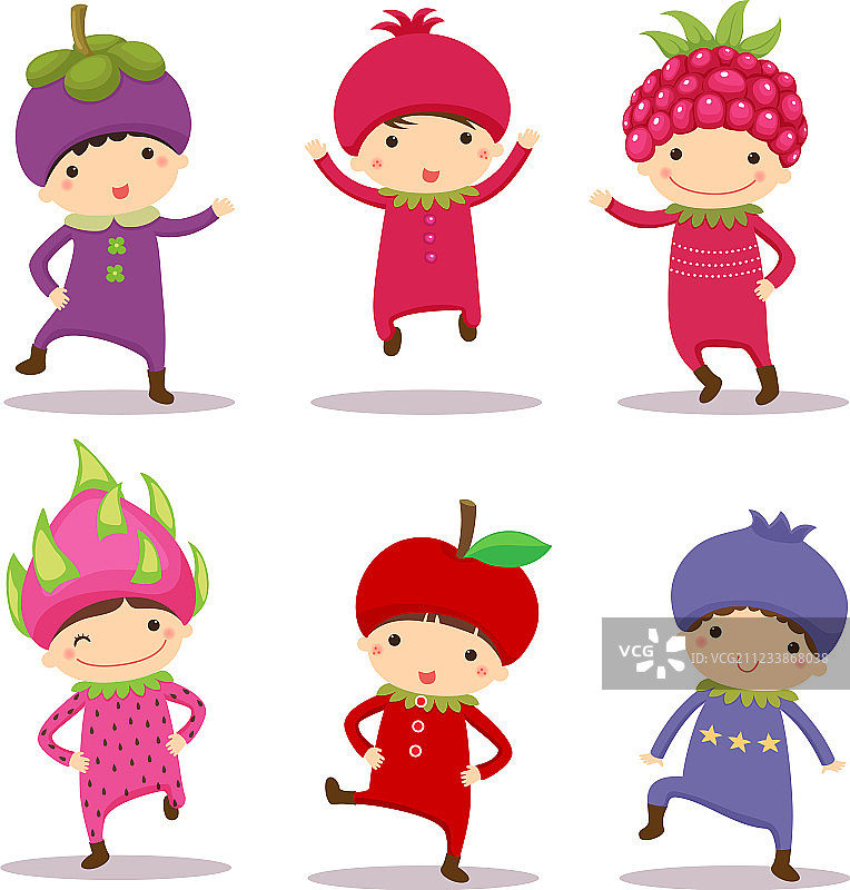 可爱的水果服装儿童套装2图片素材