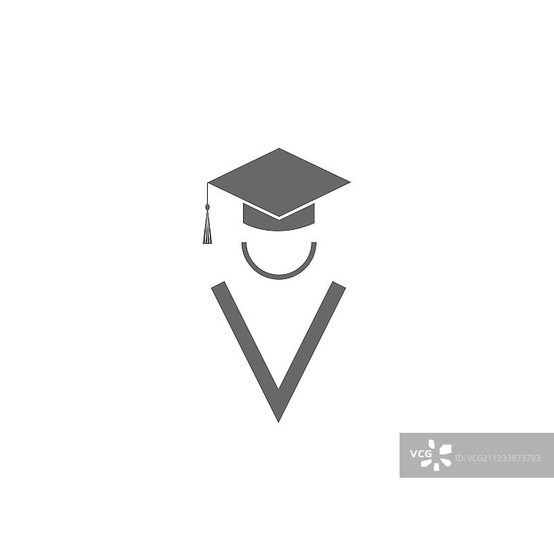 毕业剪影图标：学生教育标志图片素材