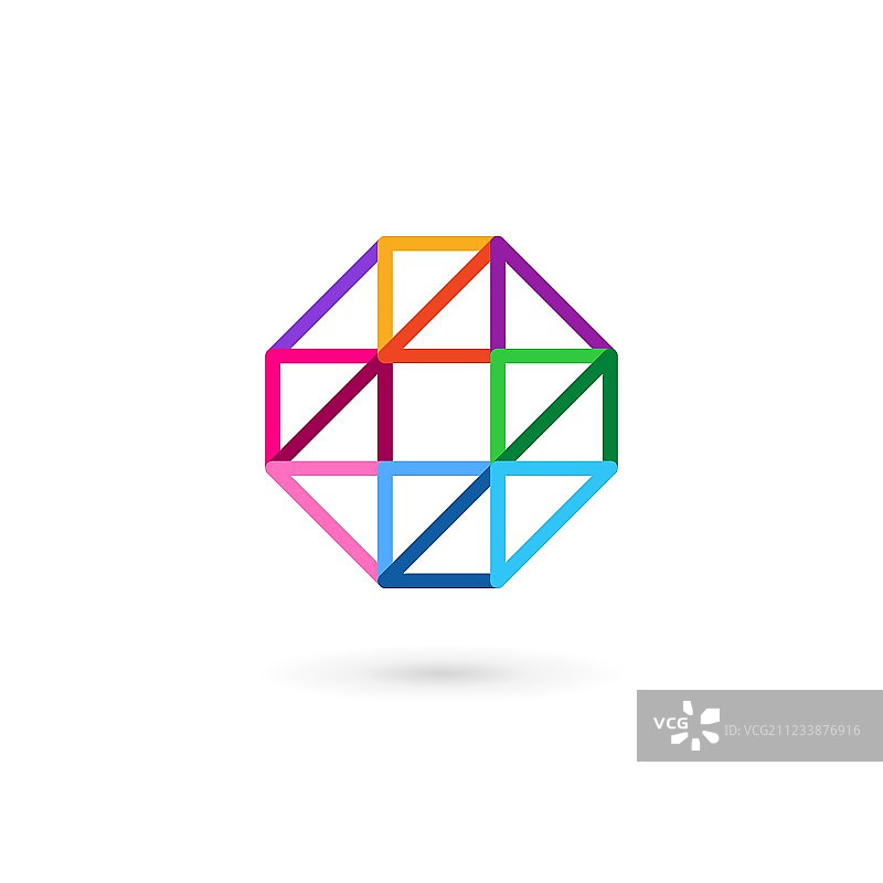 字母O数字0马赛克logo图标设计模板图片素材