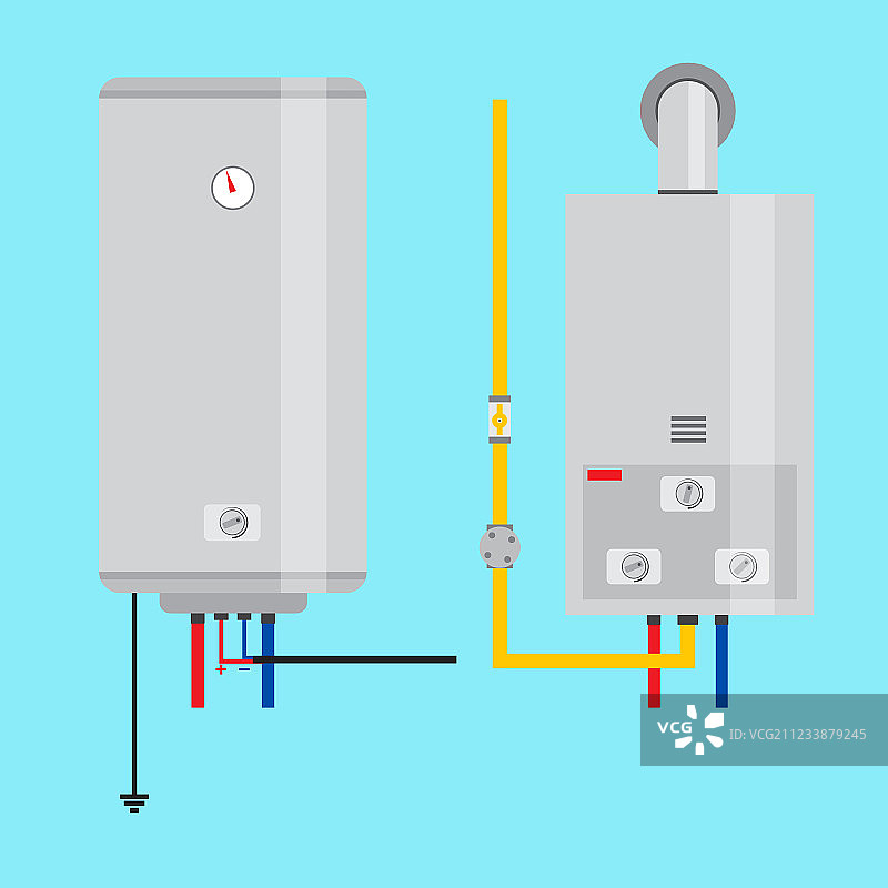 燃气热水器和电热水器图片素材