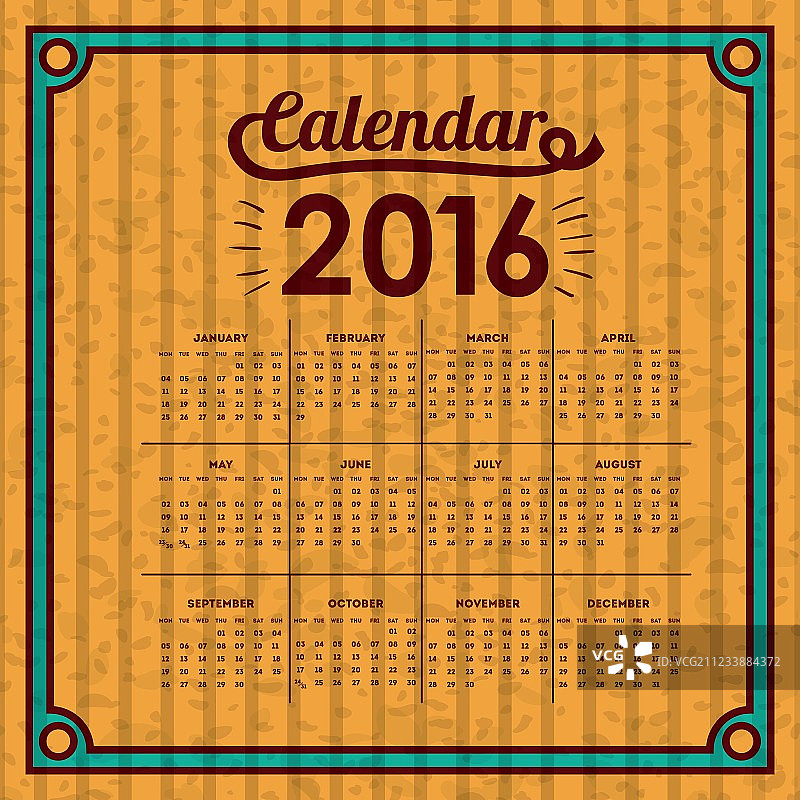 2016年日历图片素材