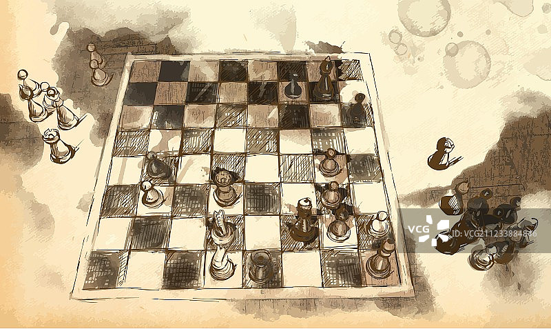 世界著名象棋比赛：卡尔波夫与卡斯帕罗夫图片素材