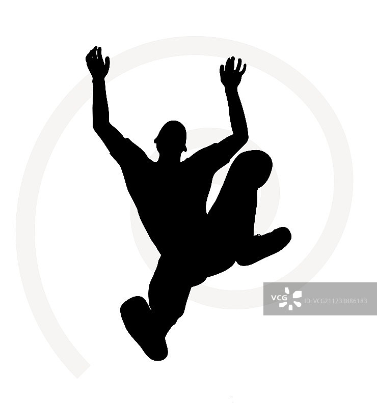 老年登山者轮廓图片素材