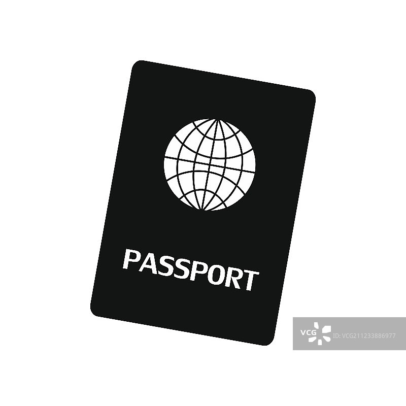 护照黑色简约图标图片素材