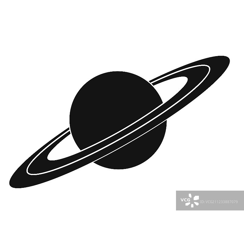 土星黑色简约图标图片素材