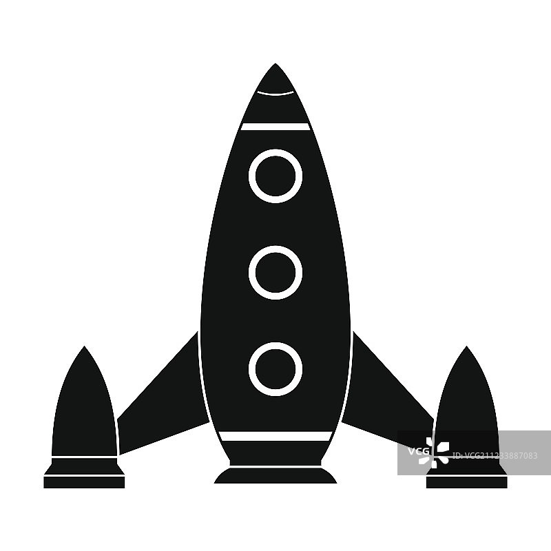 宇宙火箭黑色简约图标图片素材