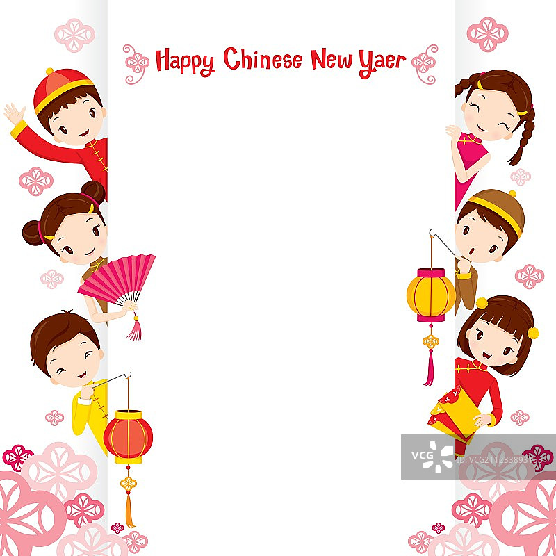 相框里的中国儿童图片素材