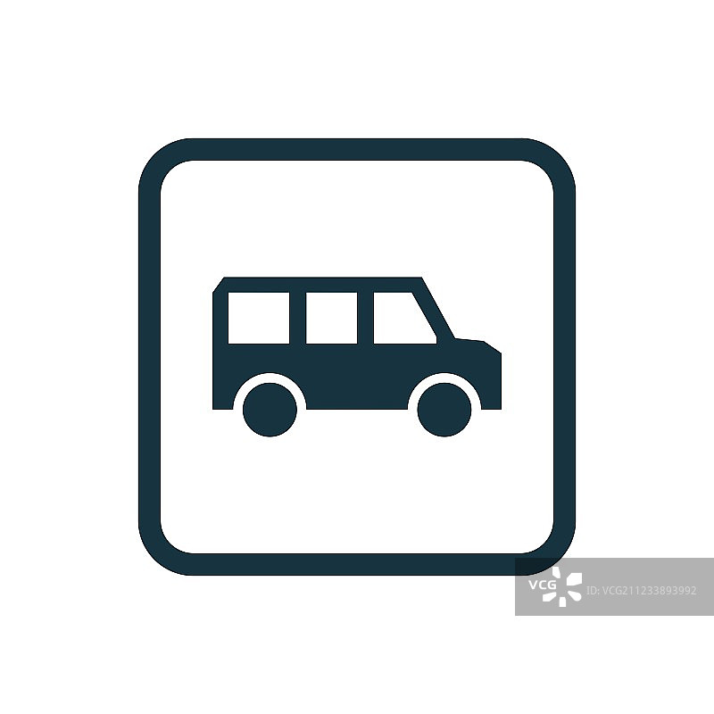 校车图标圆形方块按钮图片素材