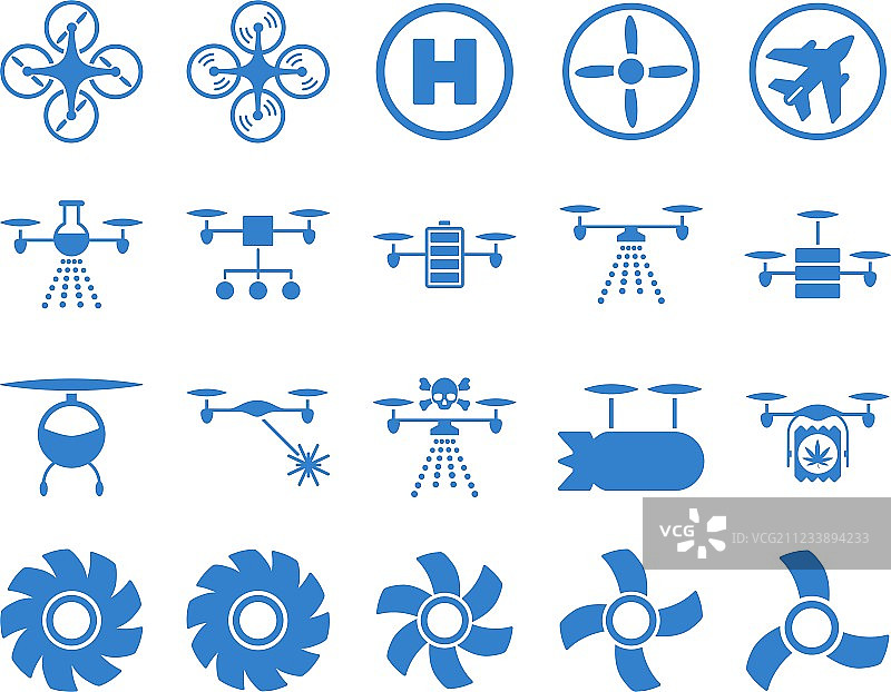 无人机和四轴飞行器工具图标图片素材