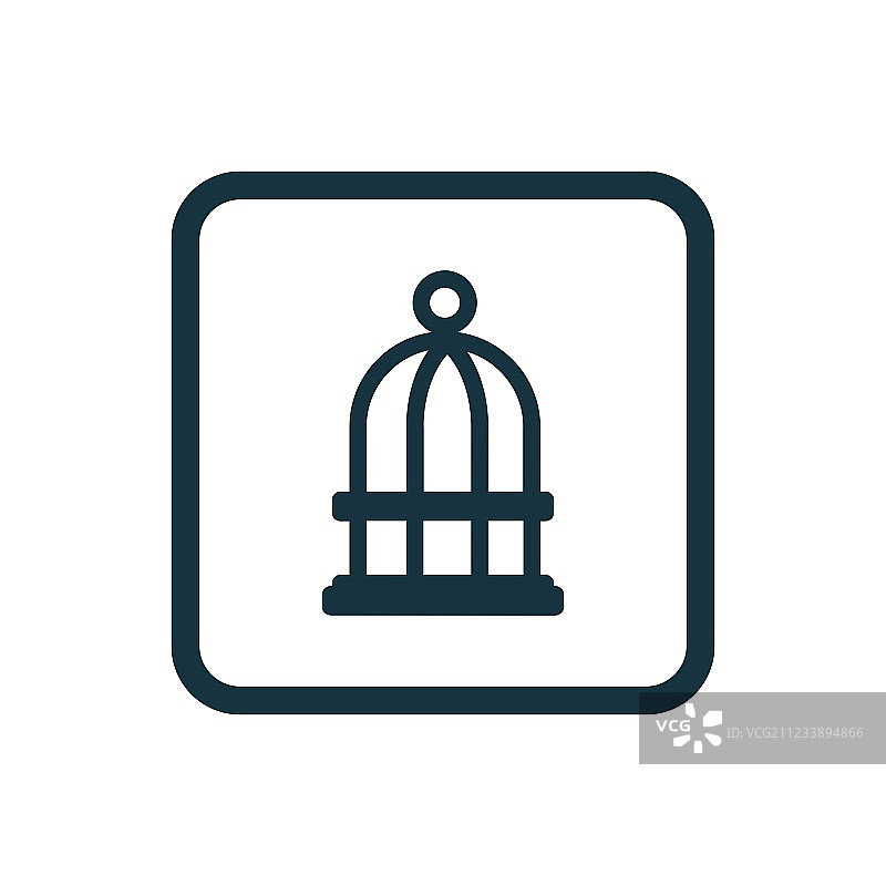 圆形方块按钮上的鸟类单元格图标图片素材