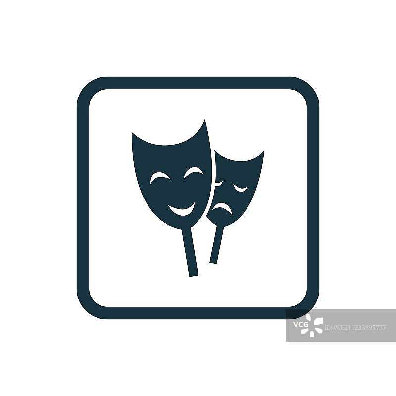 剧院图标圆形方块按钮图片素材