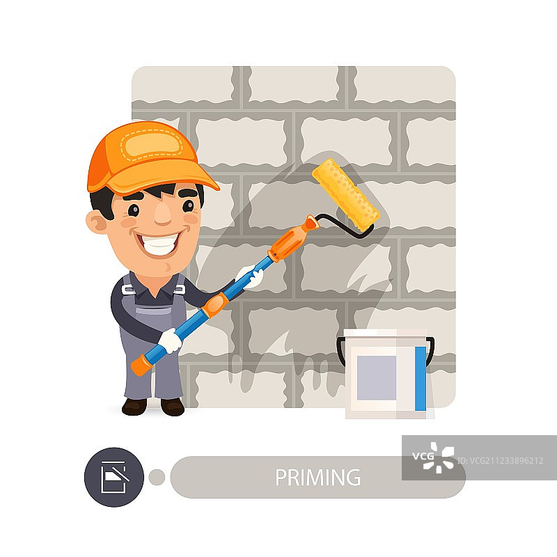 工人刷底漆图片素材