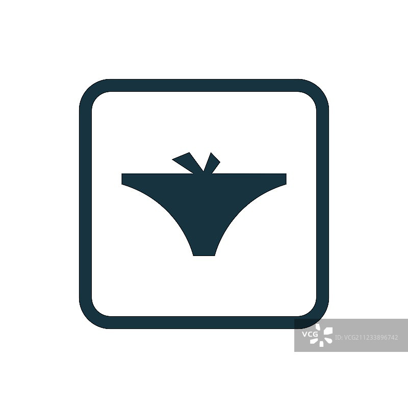 圆形方块按钮上的内衣图标图片素材