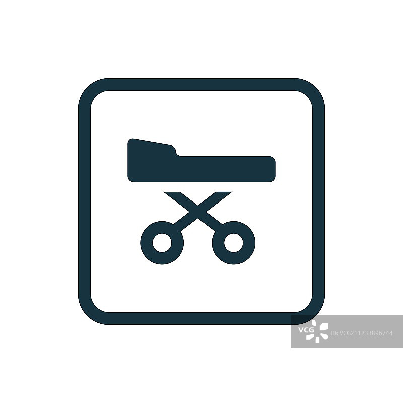 医院病床图标圆形方块按钮图片素材