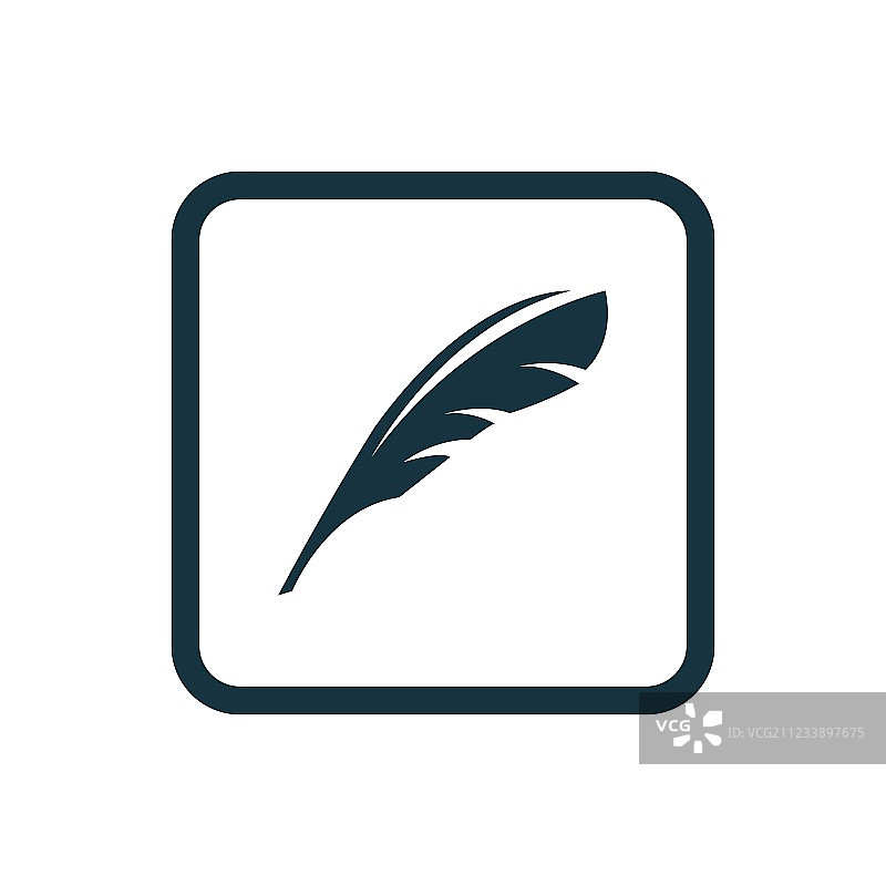 羽毛图标圆形方块按钮图片素材