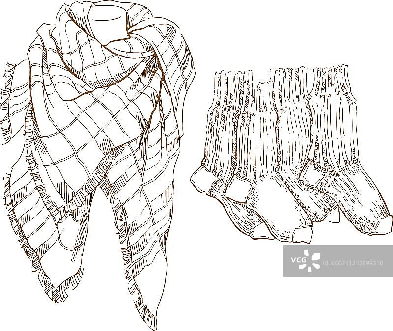 保暖服装素描图片素材