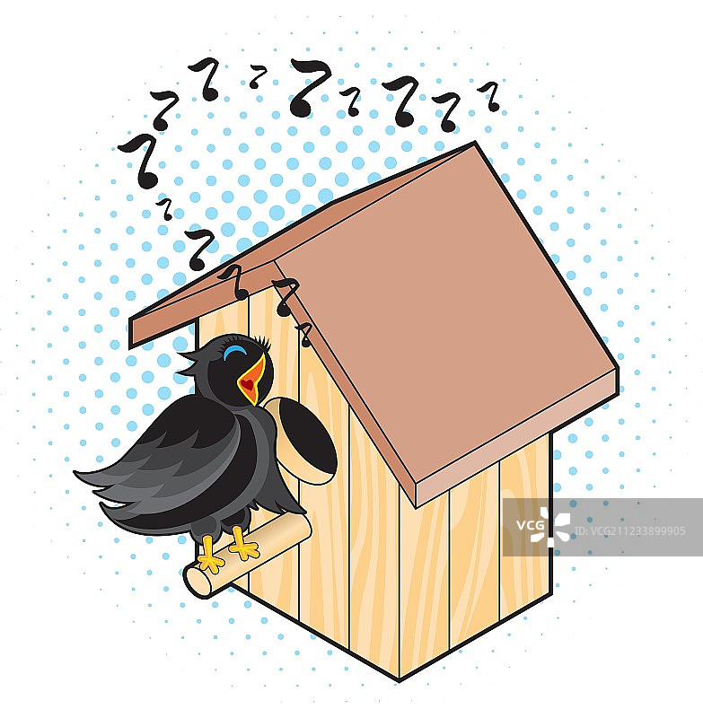 八哥和巢箱图片素材