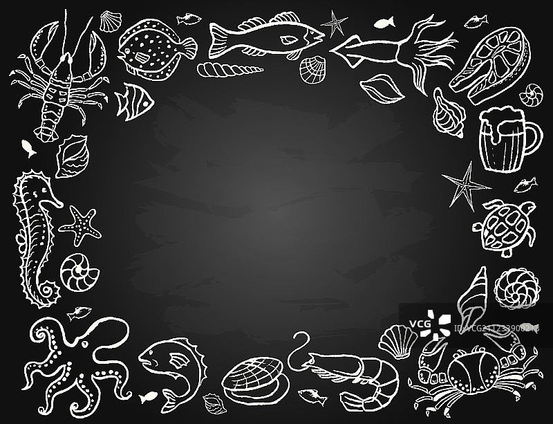 海鲜套餐素描图片素材