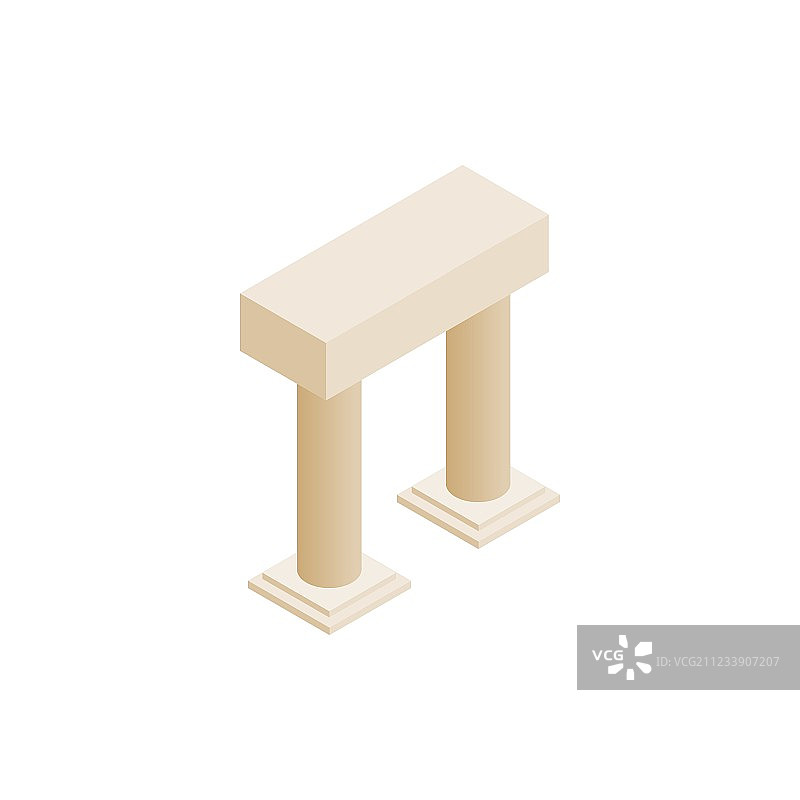 带柱子的古董门户图标图片素材