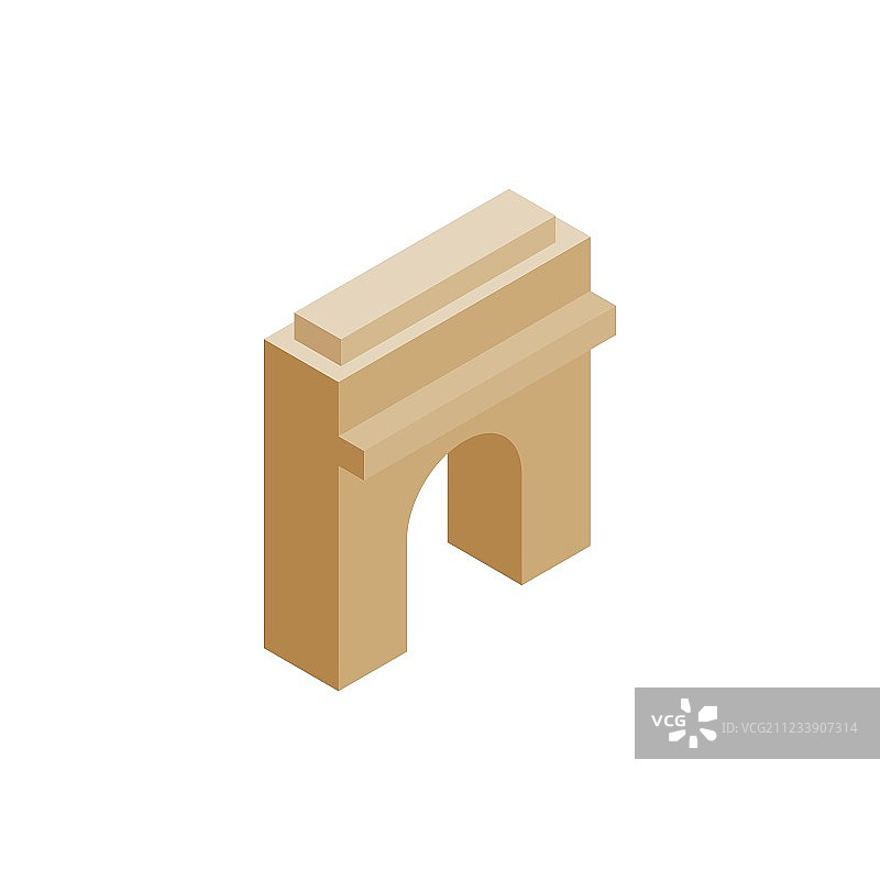 2.5D风格凯旋门图标图片素材