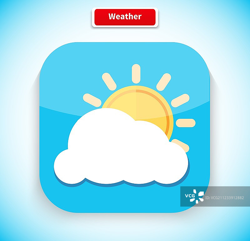 扁平风格天气App图标设计图片素材
