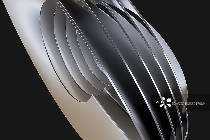 三维渲染，金属感渐变曲面图片素材