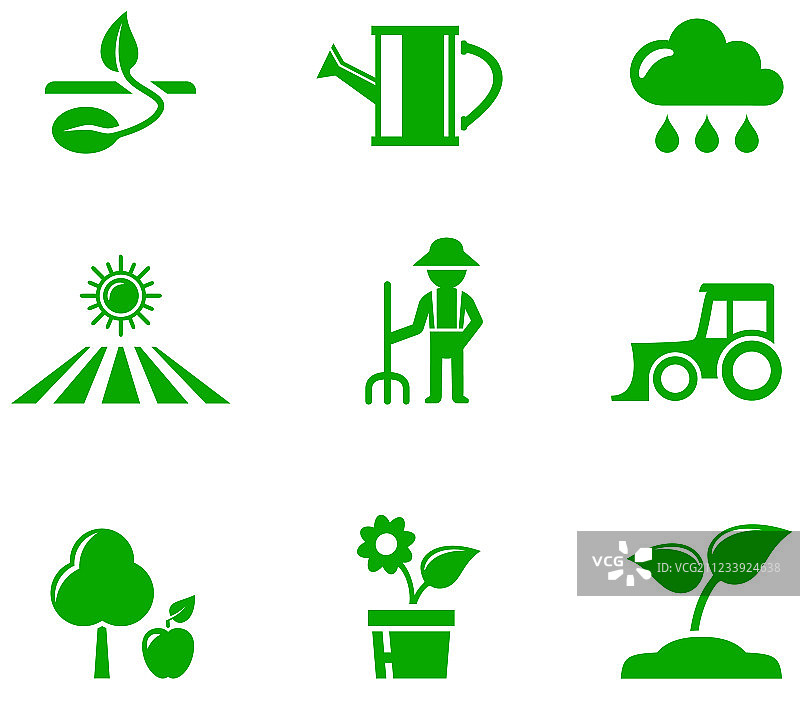 绿色农业图标合集图片素材