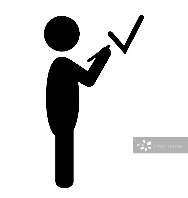 男人打勾扁平图标图片素材