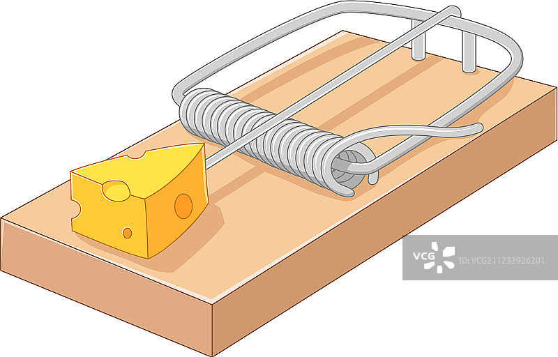卡通老鼠夹里的免费奶酪图片素材