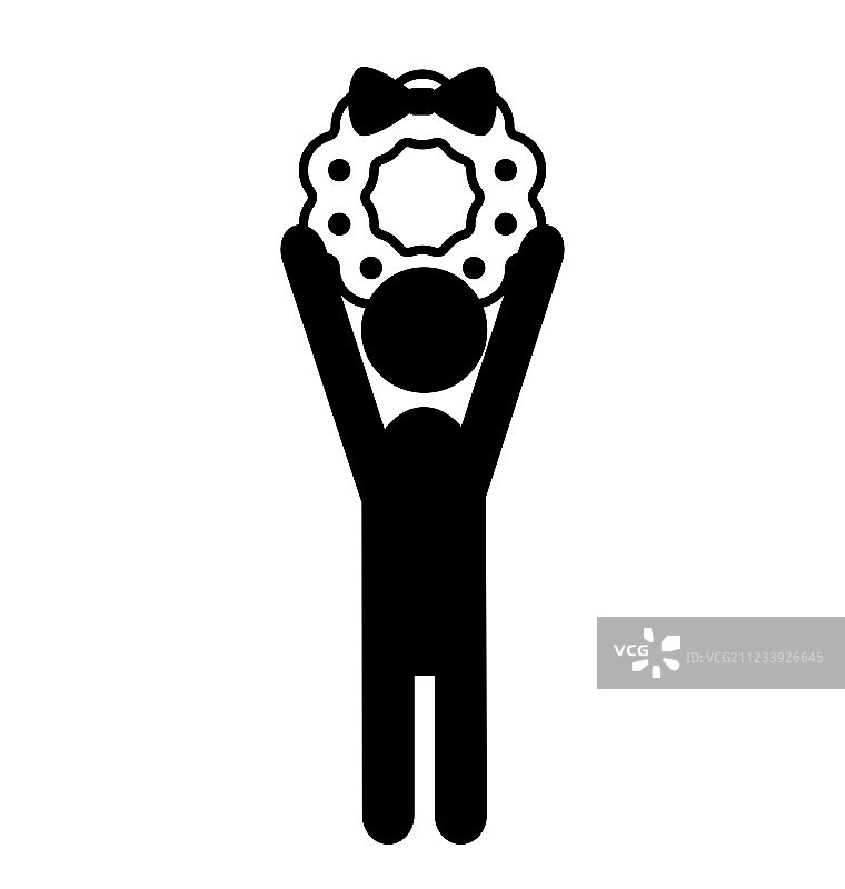 戴着花环的男人圣诞装饰图标图片素材