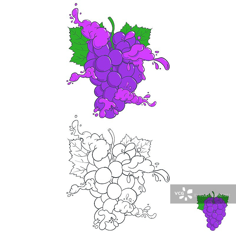 飞溅果汁的彩绘图片素材