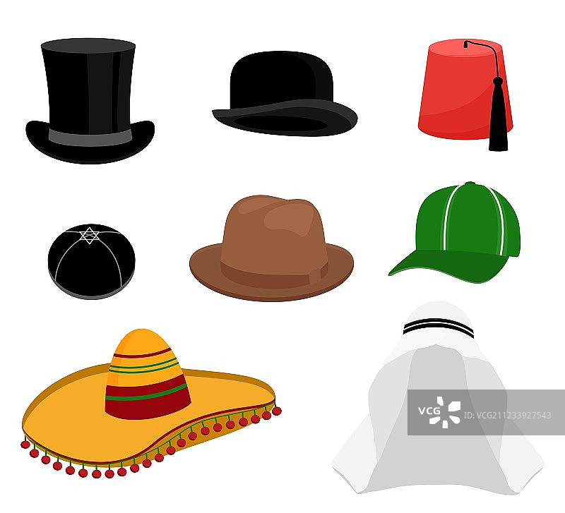 传统帽子套装图片素材