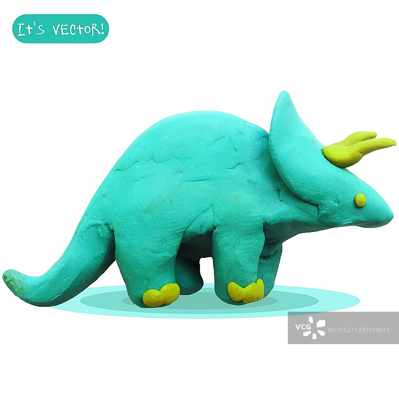 橡皮泥三角龙图标图片素材