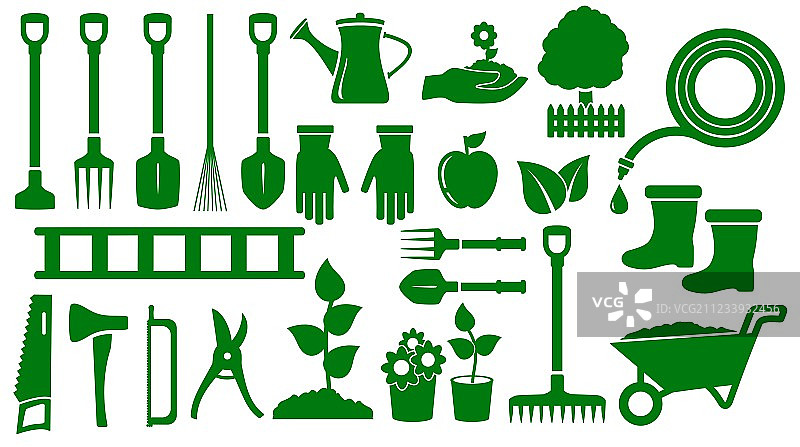 绿色园艺工具图片素材